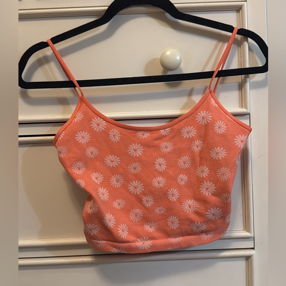 PacSun Orange and White Floral Camisole